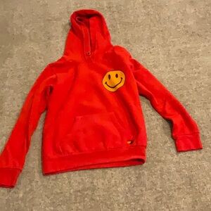 Aviator Nation Red Smiley Face Sweatshirt